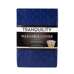Tranquility Antimicrobial Washable Cover For Weighted Blankets Plush 48x72 Navy